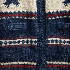 LOGO COTTON-BLEND FULL-ZIP CARDIGAN Indigo Cream Multi -clothing Shop 24817 3 1800x1800