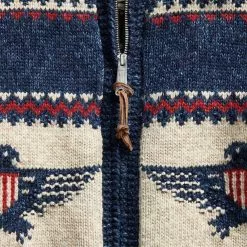 LOGO COTTON-BLEND FULL-ZIP CARDIGAN Indigo Cream Multi -clothing Shop 24817 4 1800x1800