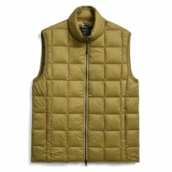 HI NECK W-ZIP DOWN VEST Beige