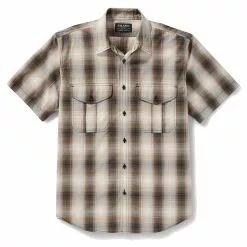 SS FEATHER CLOTH SHIRT Beige / Brown / Black