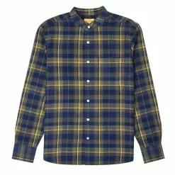 NO.19 BAND COLLAR SHIRT Green / Navy / Yellow