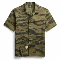 CAMO RIPSTOP SHORT-SLEEVE OVERSHIRT Black / Olive