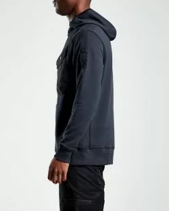 GLOBE POCKET HOODED SWEAT Black -clothing Shop ST47002 SS BLK 030 1800x1800