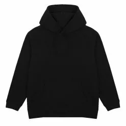 RECYCLED COTTON PULLOVER HOODIE Black