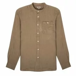 BAND COLLAR LINEN SHIRT Branch